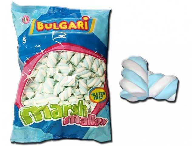 Marshmallow estruso treccia bianco/azzurro in busta da 1kg