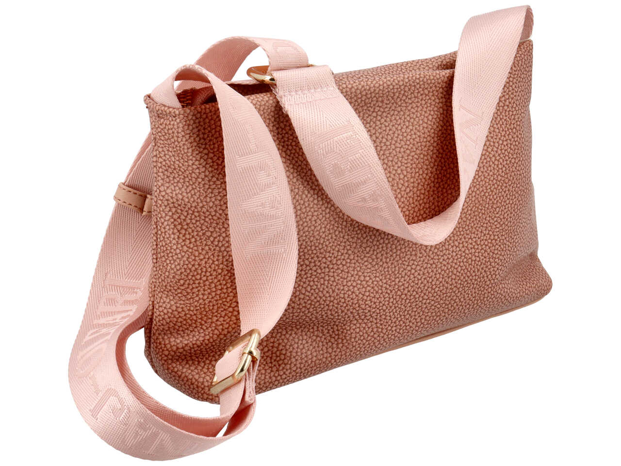Borsa con tracolla da donna in similpelle albicocca con ciondolo orsetto,15x26x6,5 cm - Naj Oleari $