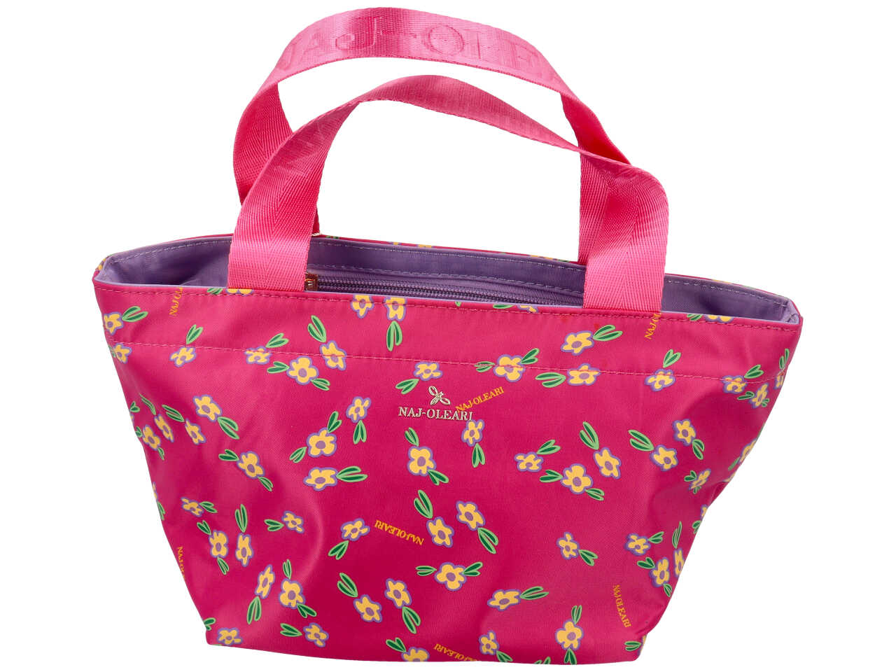 Borsa a mano Naj Oleari da donna in poliestere fucsia con fantasia floreale 30x15x17 cm $