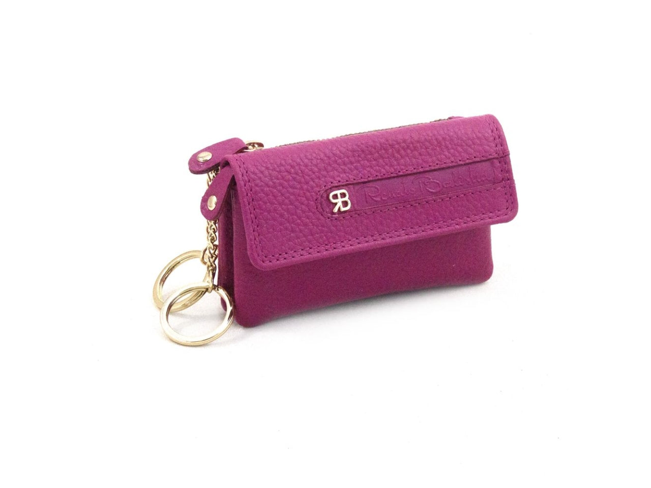 Portachiave da donna in pelle fucsia