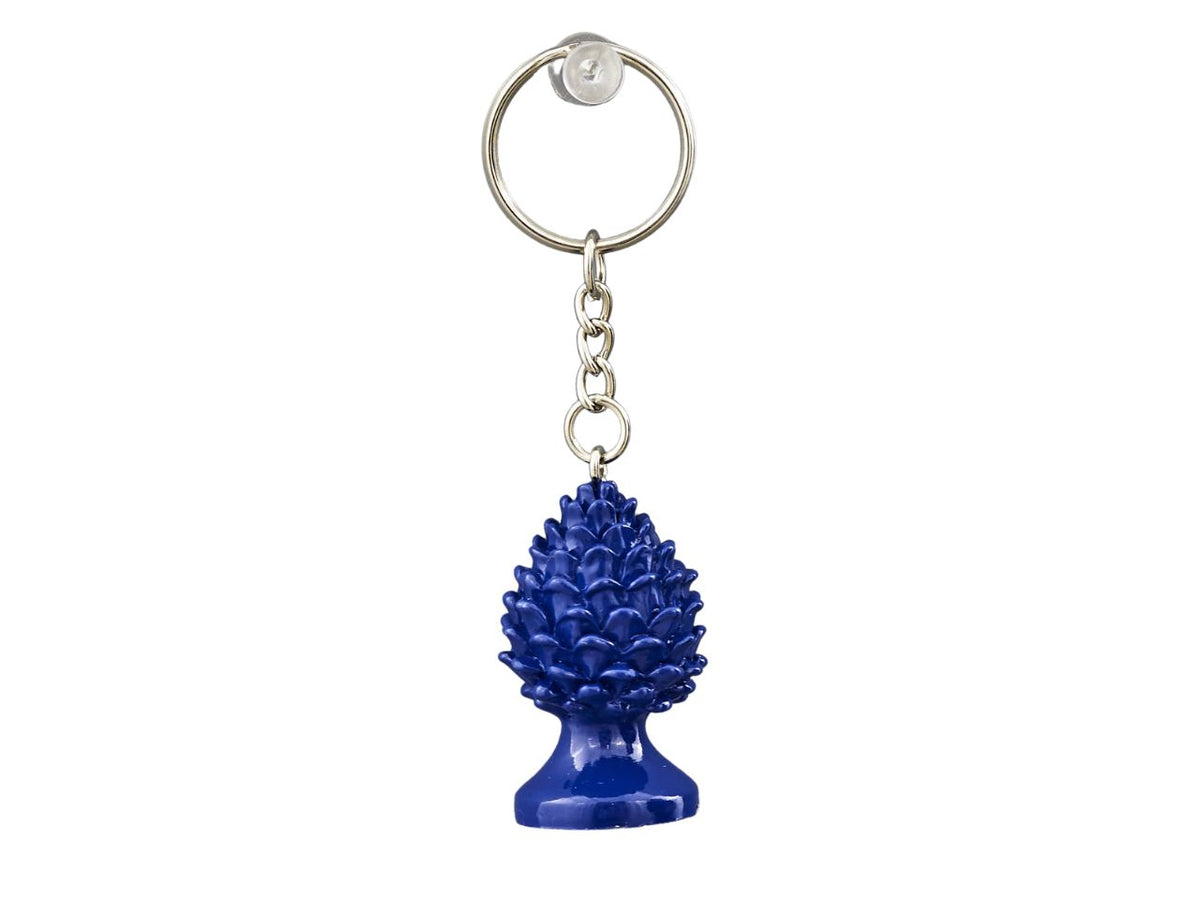 Porta chiavi pigna colore blu