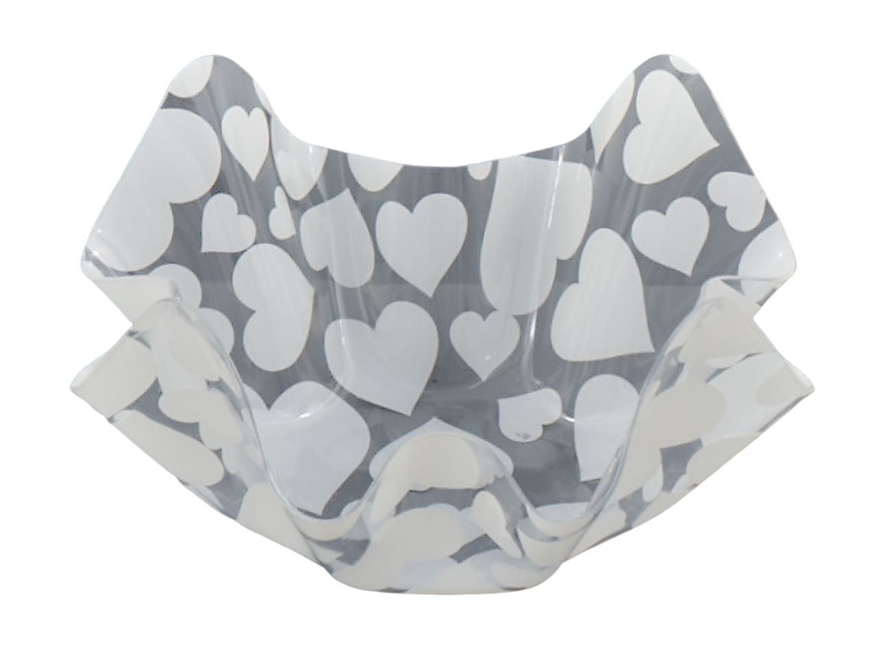 Linea cuori bianchi fazzoletto piccolo 18x18x9cm
