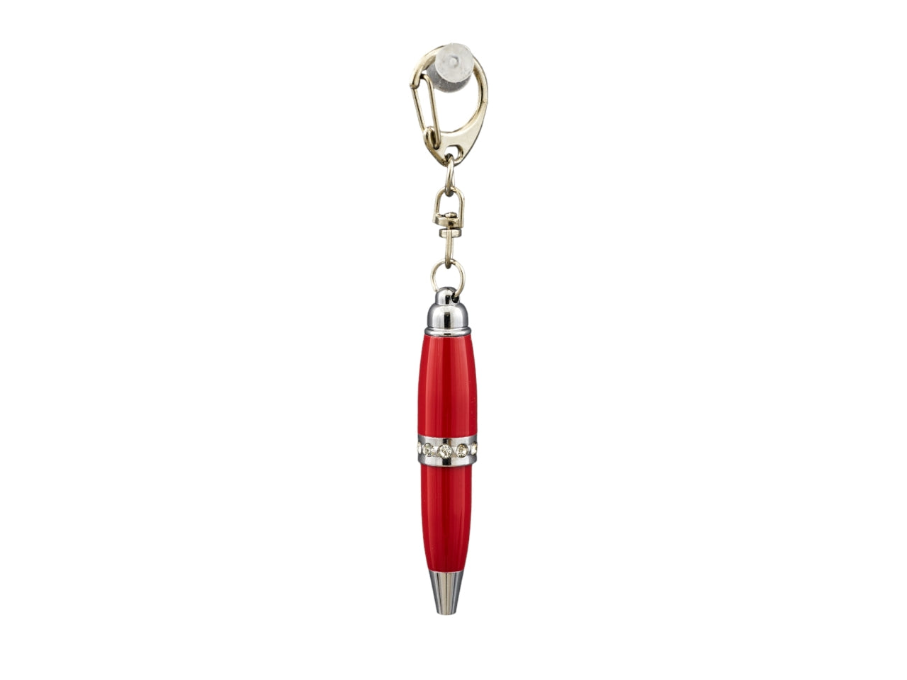 Penna portachiavi strass rossa misura 1,2x1,2x7cm