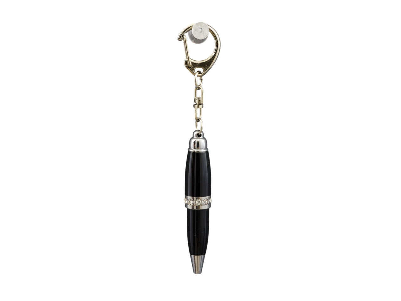 Penna portachiavi strass nera misura 1,2x1,2x7cm