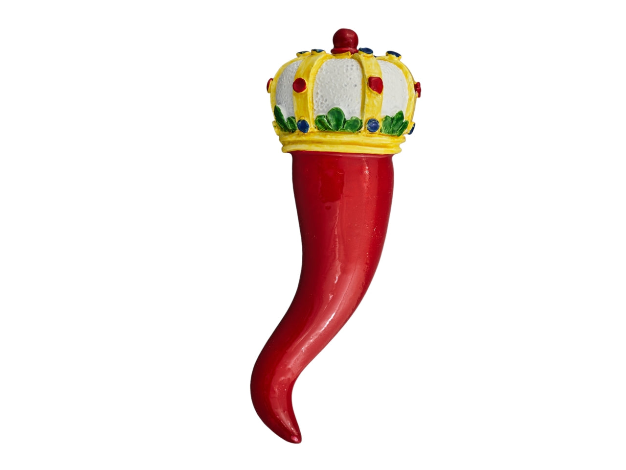 Cornetto corona rosso grande misura 3,7x3,7x10,4cm