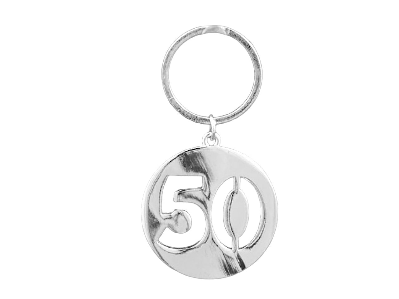 Portachiavi silver cinquanta forato 4x0,5x4cm