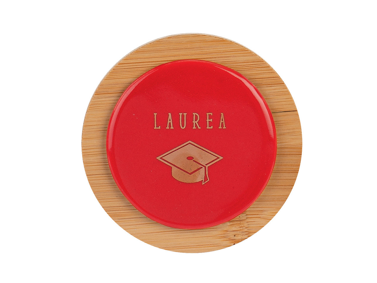 Candela in barattolo rosso 6x6cm per laurea