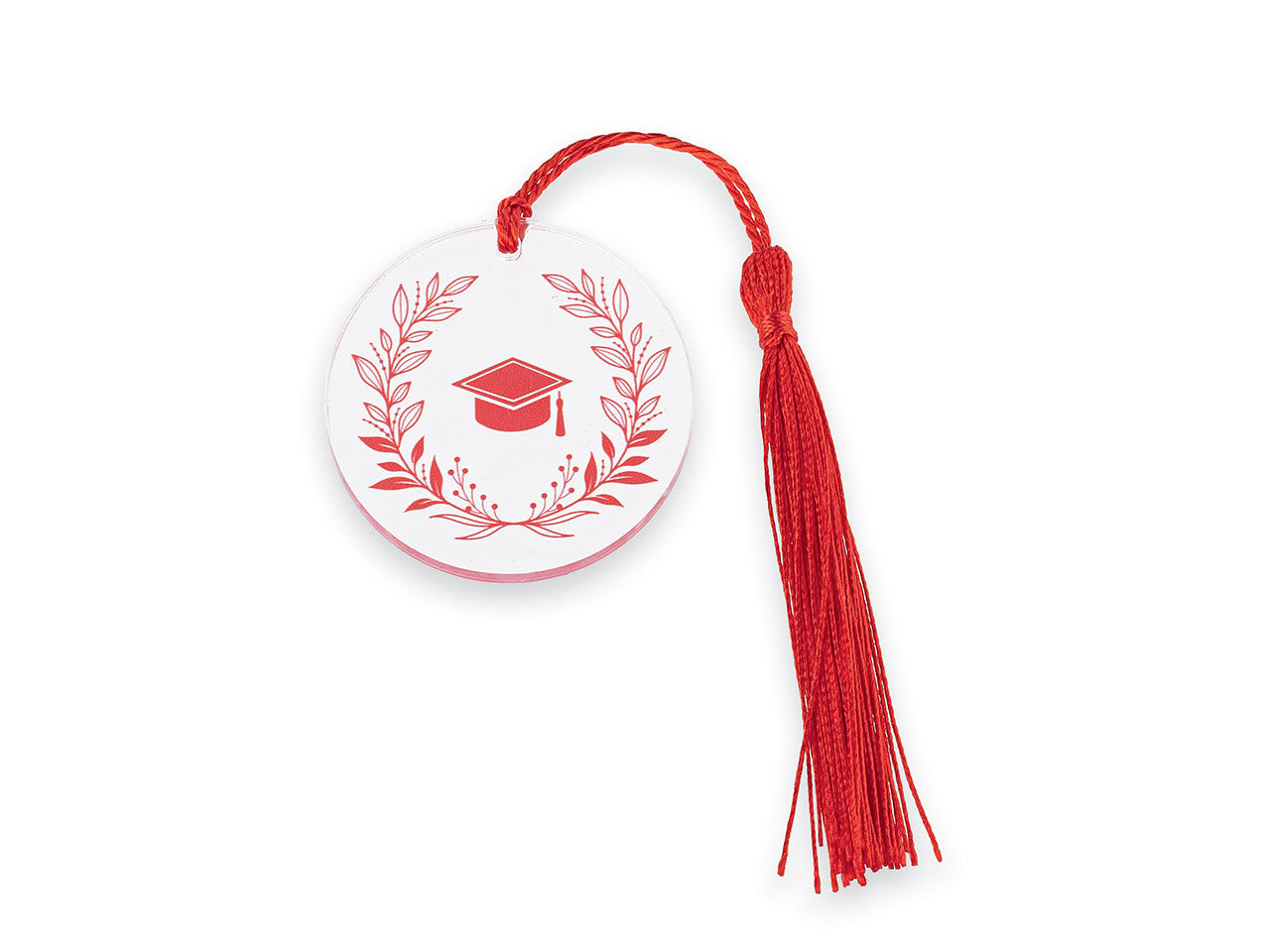 Tondo acrilico tocco rosso con nappa
