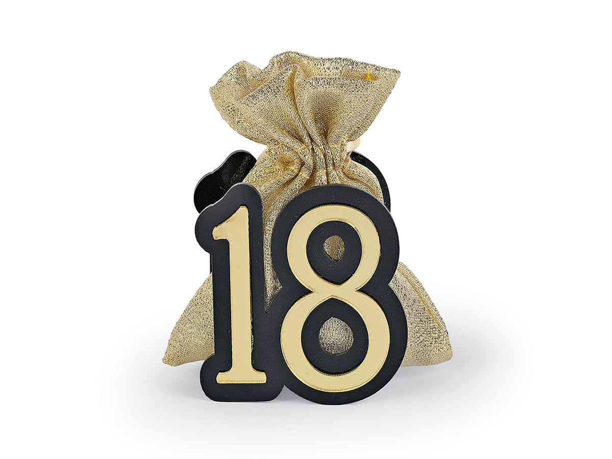 18 oro/nero con sacchetto oro
