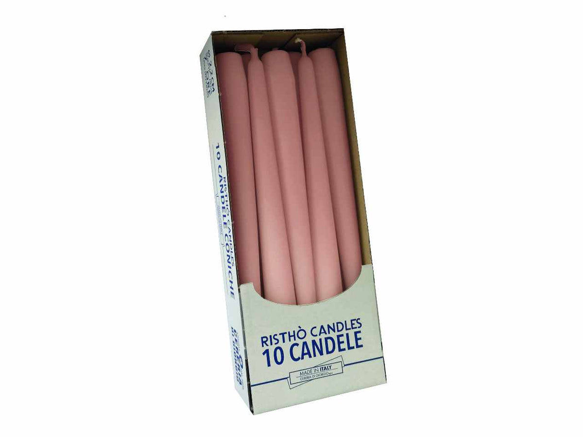 Candela conica 25cm 10 pezzi cipria