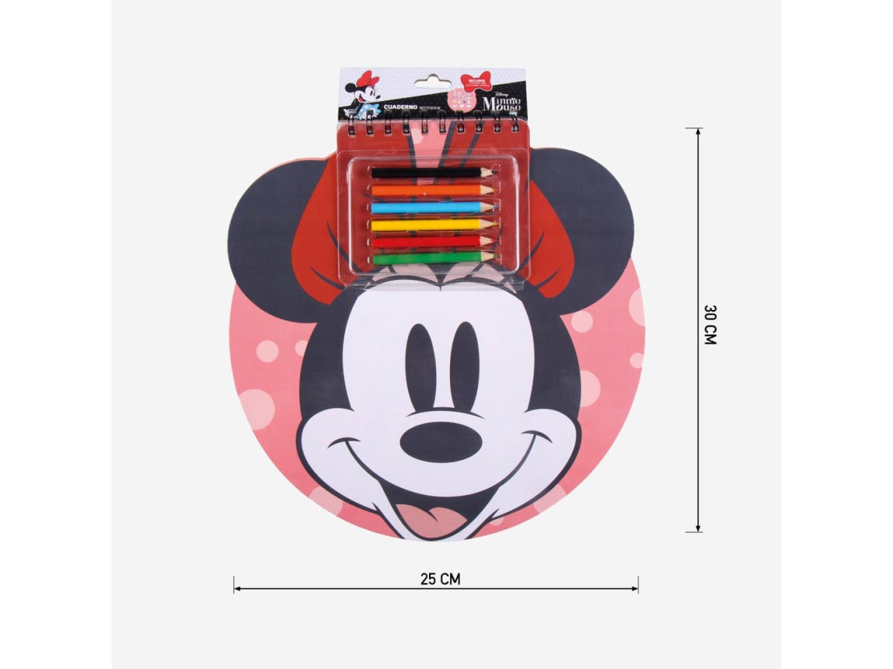 Block notes Disney Minnie bambina, ideale per colorare e disegnare, blocchetto sagomato con 50 fogli, matite colorate, stickers - brand CerdÃ 