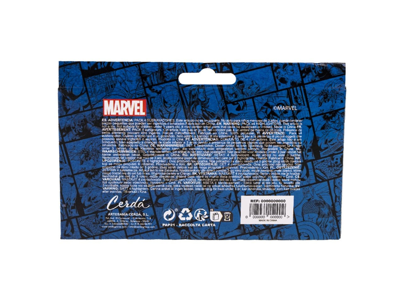 Set di 4 evidenziatori avengers per bambini, in plastica, punta obliqua, per evidenziare colorare e disegnare - CerdÃ 
