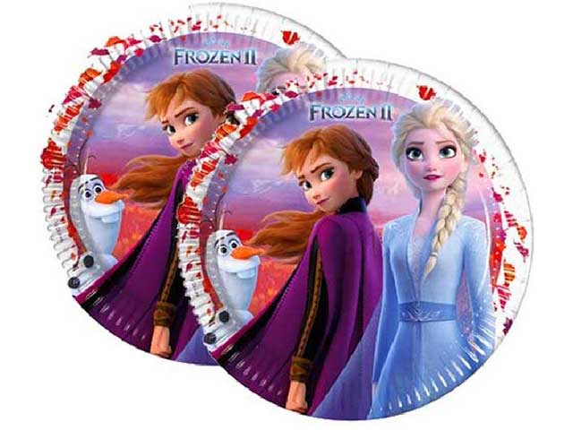 Piatti di carta frozen 2 misura 23cm - la confezione comprende 8 piatti