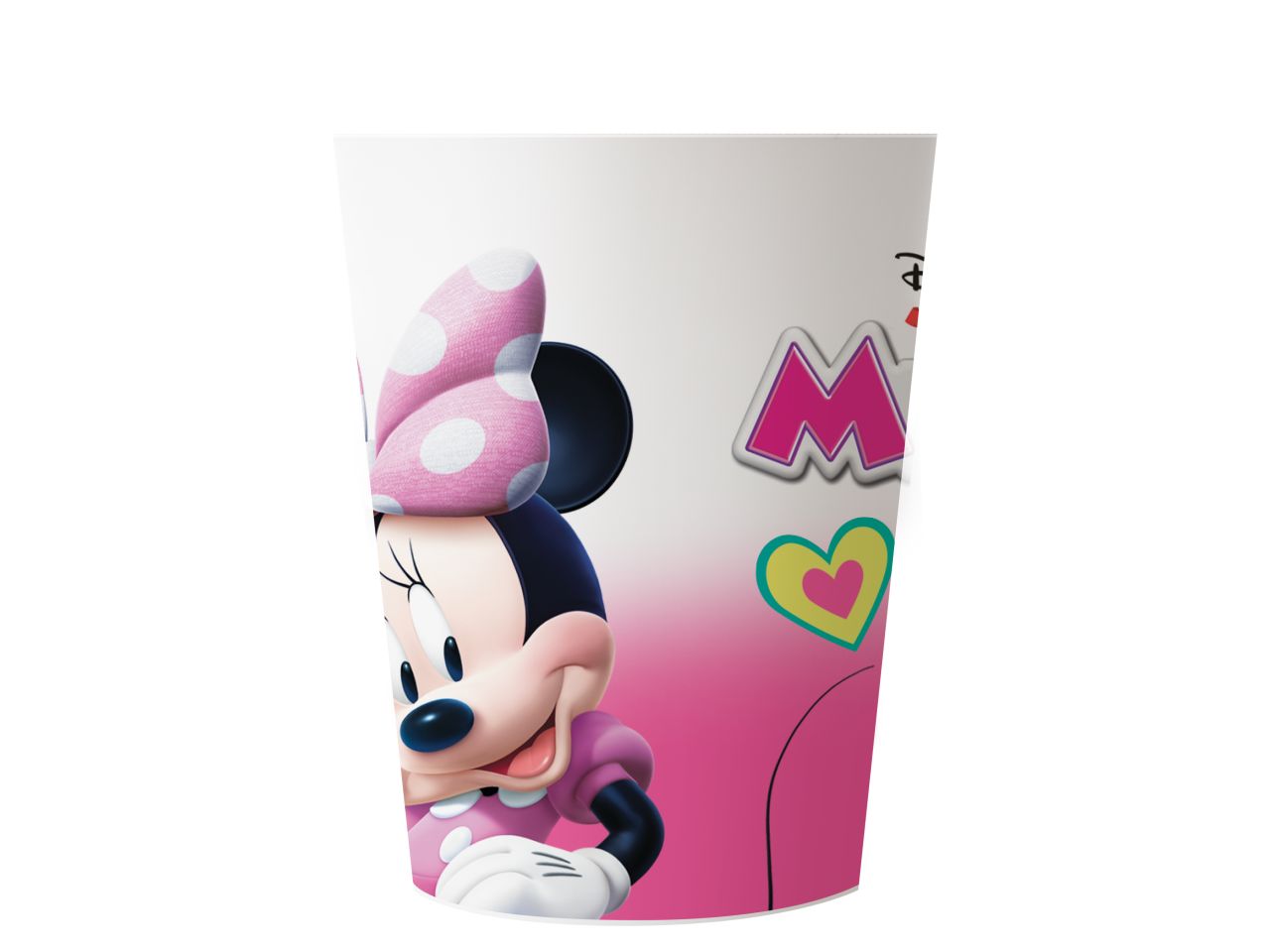Bicchieri di plastica minnie junior capacita' 200ml - la confezione comprende 8 bicchieri