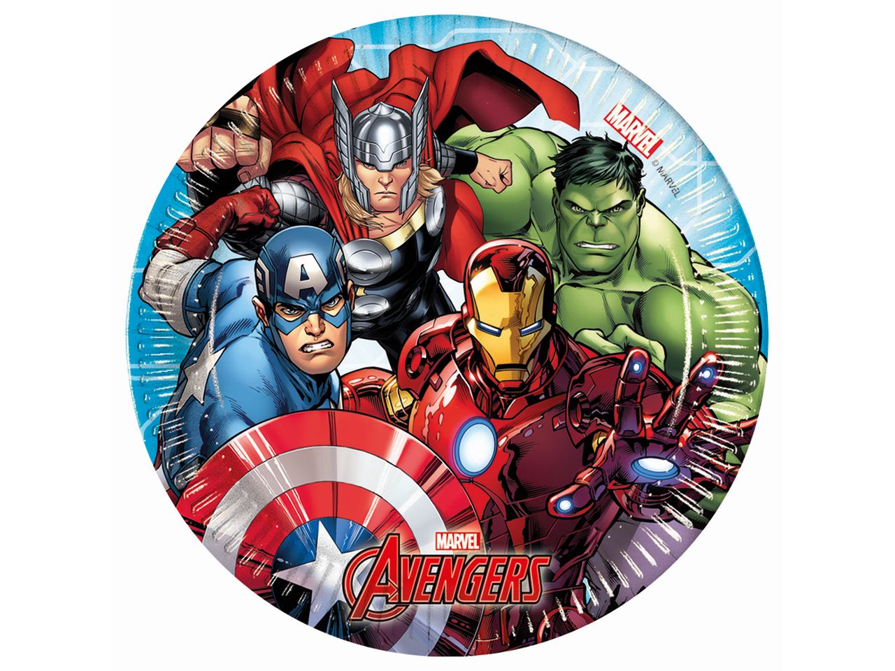 Piatti di carta avengers misura 20cm - la confezione comprende 8 piatti