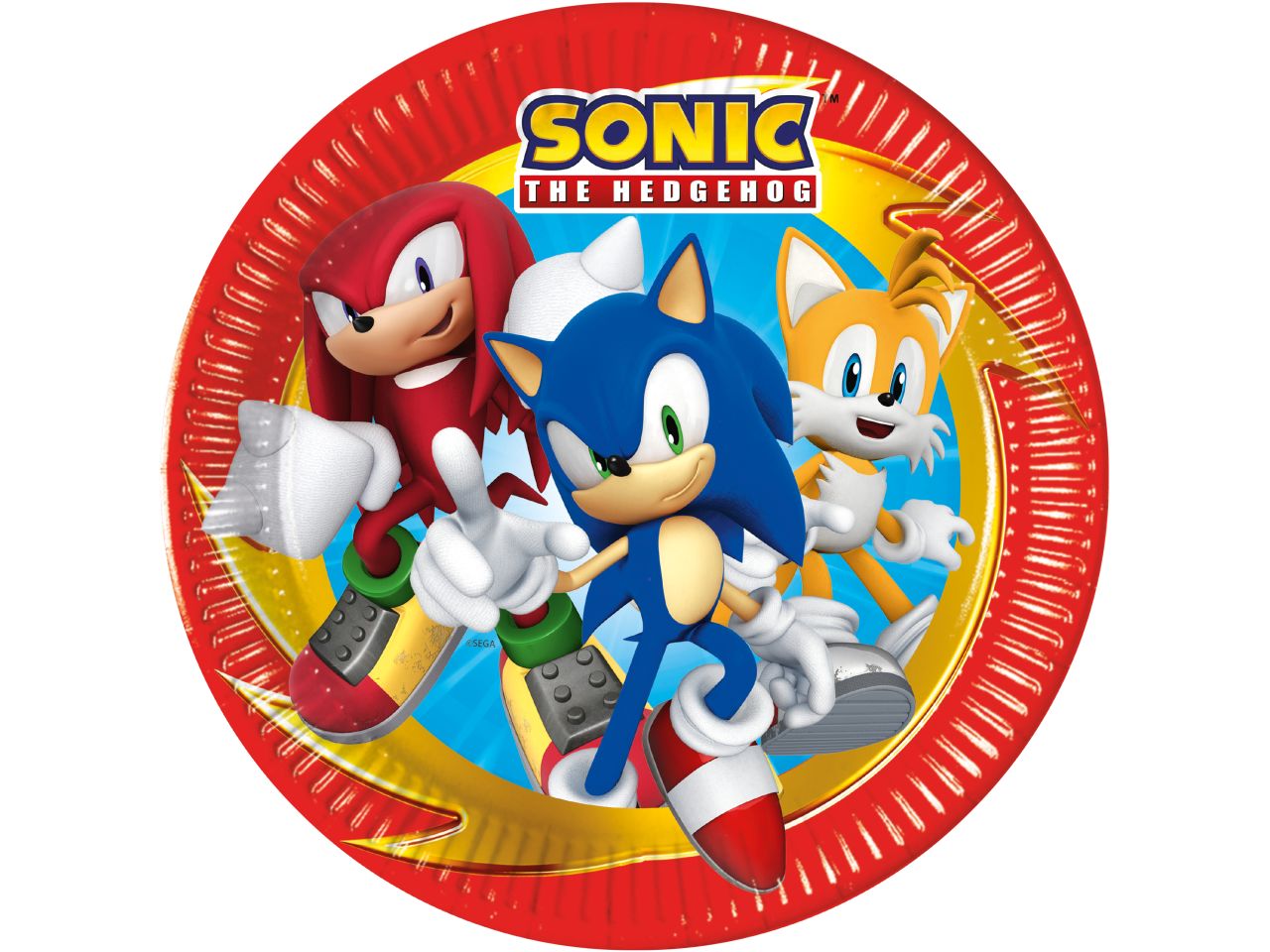 Piatti di carta sonic misura d.23cm - la confezione comprende 8 piatti
