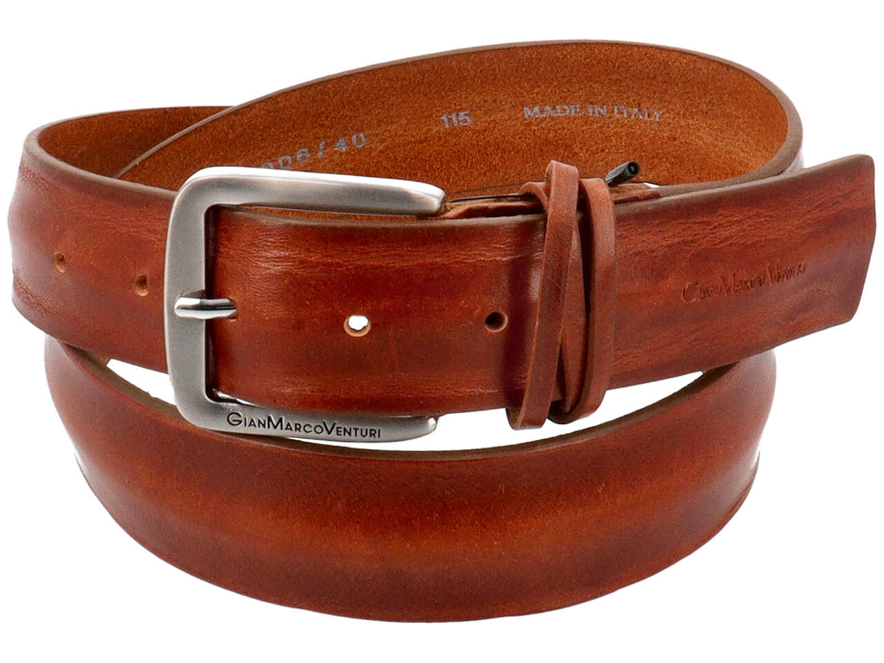Gmv uomo cintura cuoio dash piegata nei colori blu, taupe e marrone