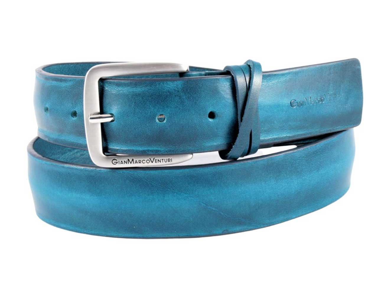 Gmv uomo cintura cuoio dash piegata nei colori blu, taupe e marrone