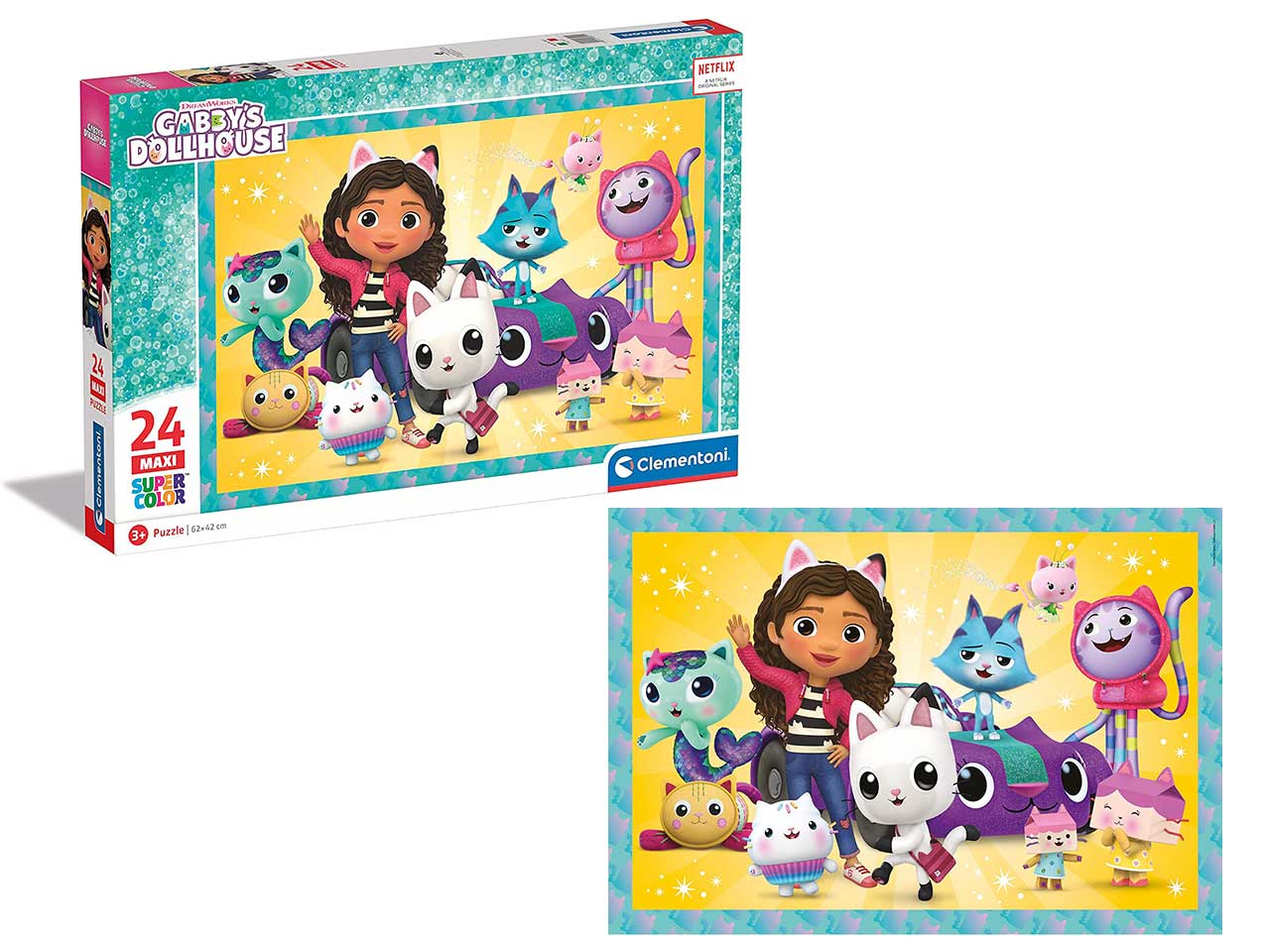 Gaby'S Dollhouse Supercolor Dollhouse Puzzle Cartoni Animati 24 pezzi- Clementoni