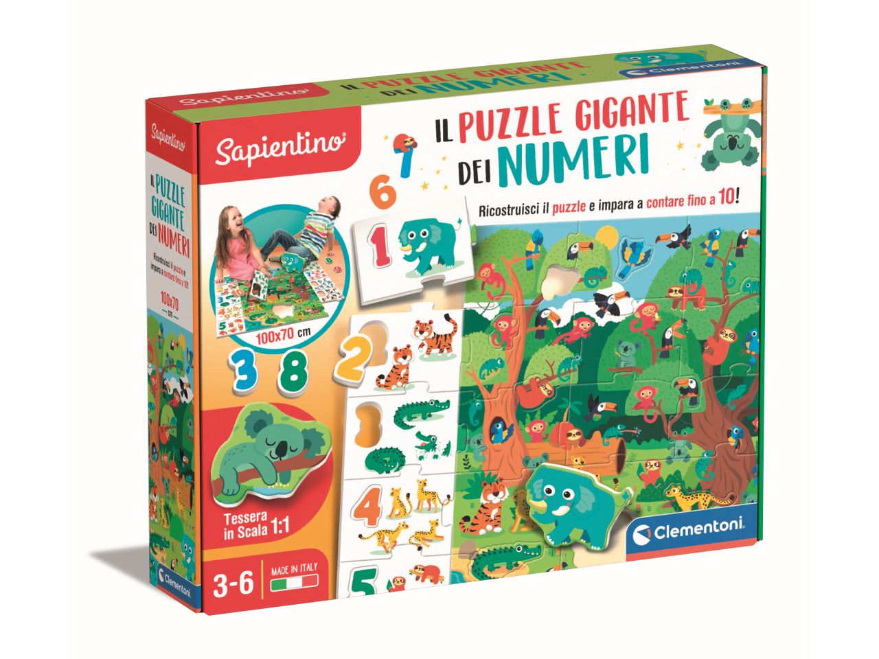 Clementoni gioco di apprendimento  sapientino puzzle gigante dei numeri