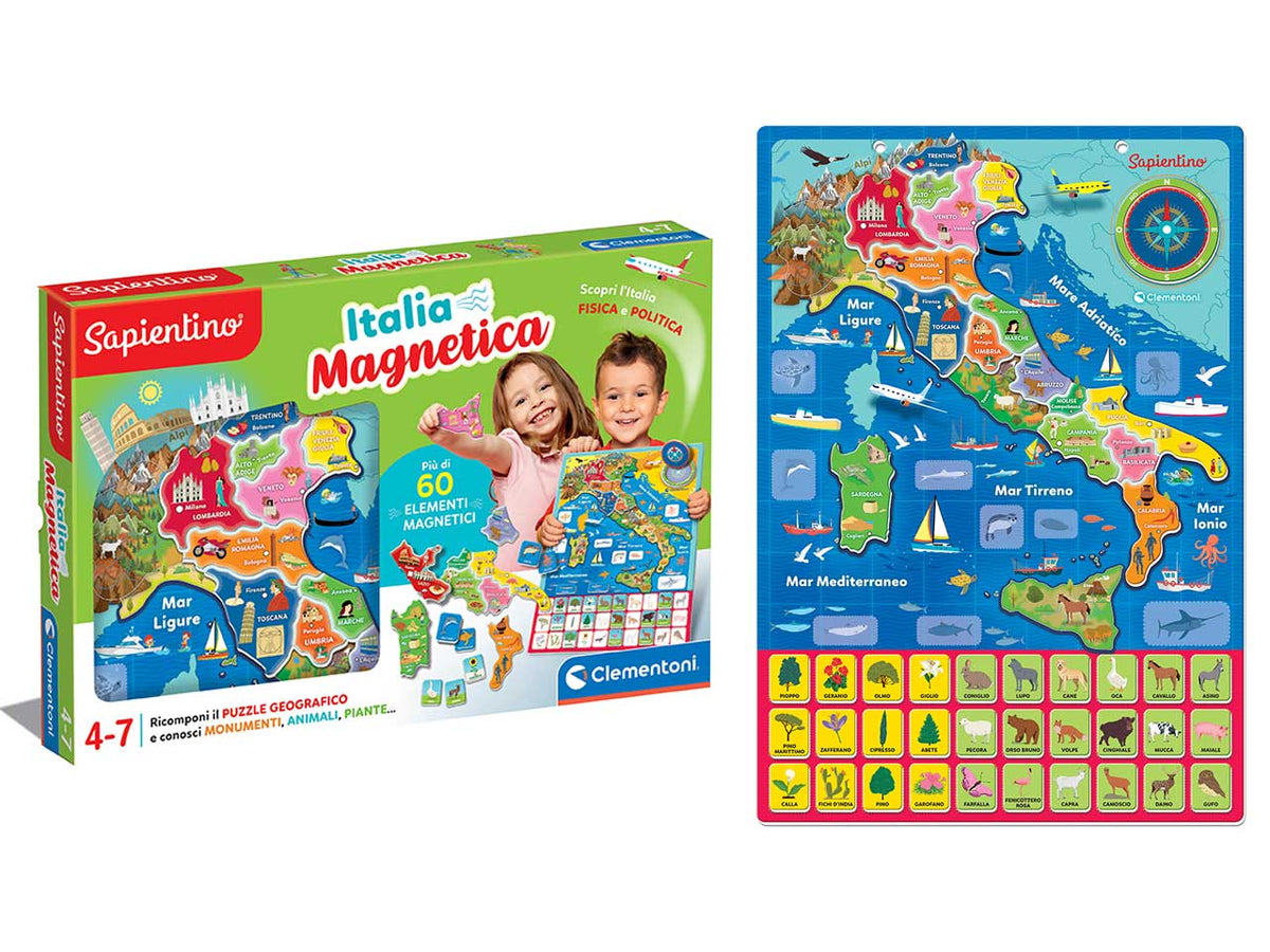 Sapientino GeoPuzzle Magnetico Italia Puzzle di Geografia - Clementoni