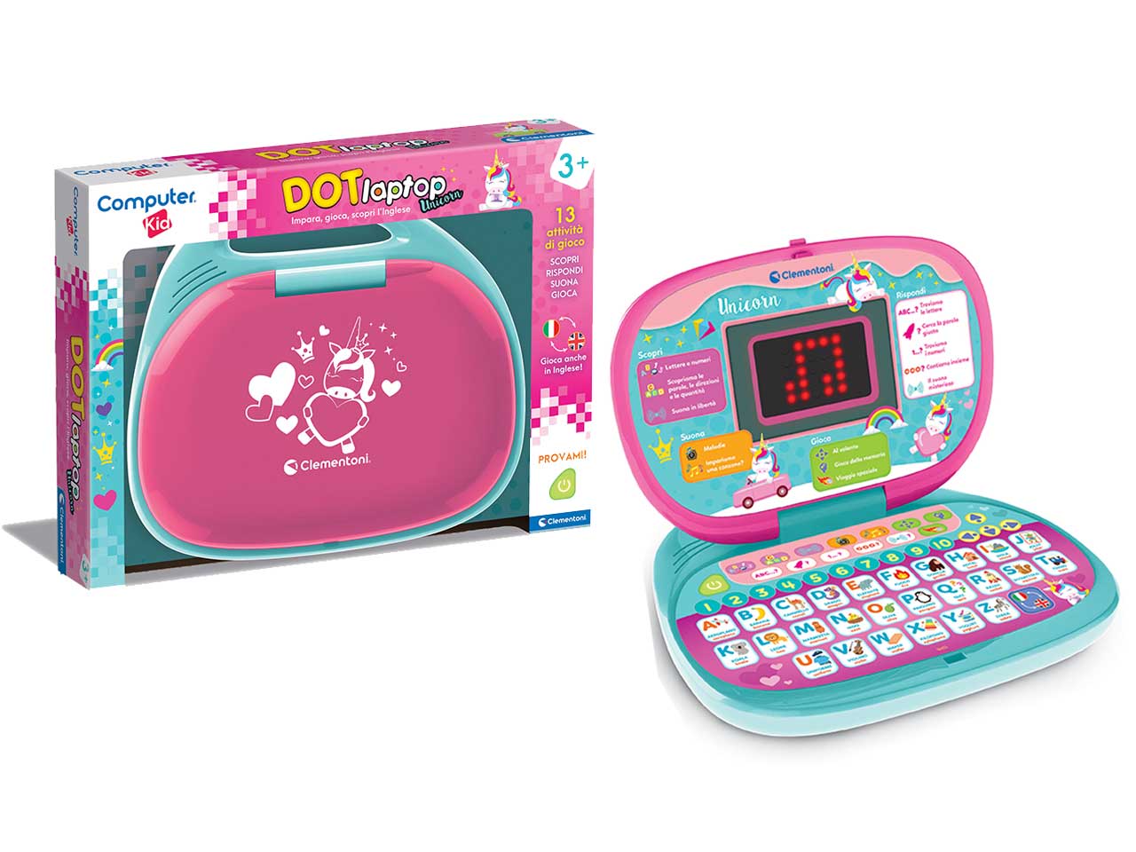 Computer Kid DOT Unicorn Gioco Educativo Elettronico Laptop - Clementoni