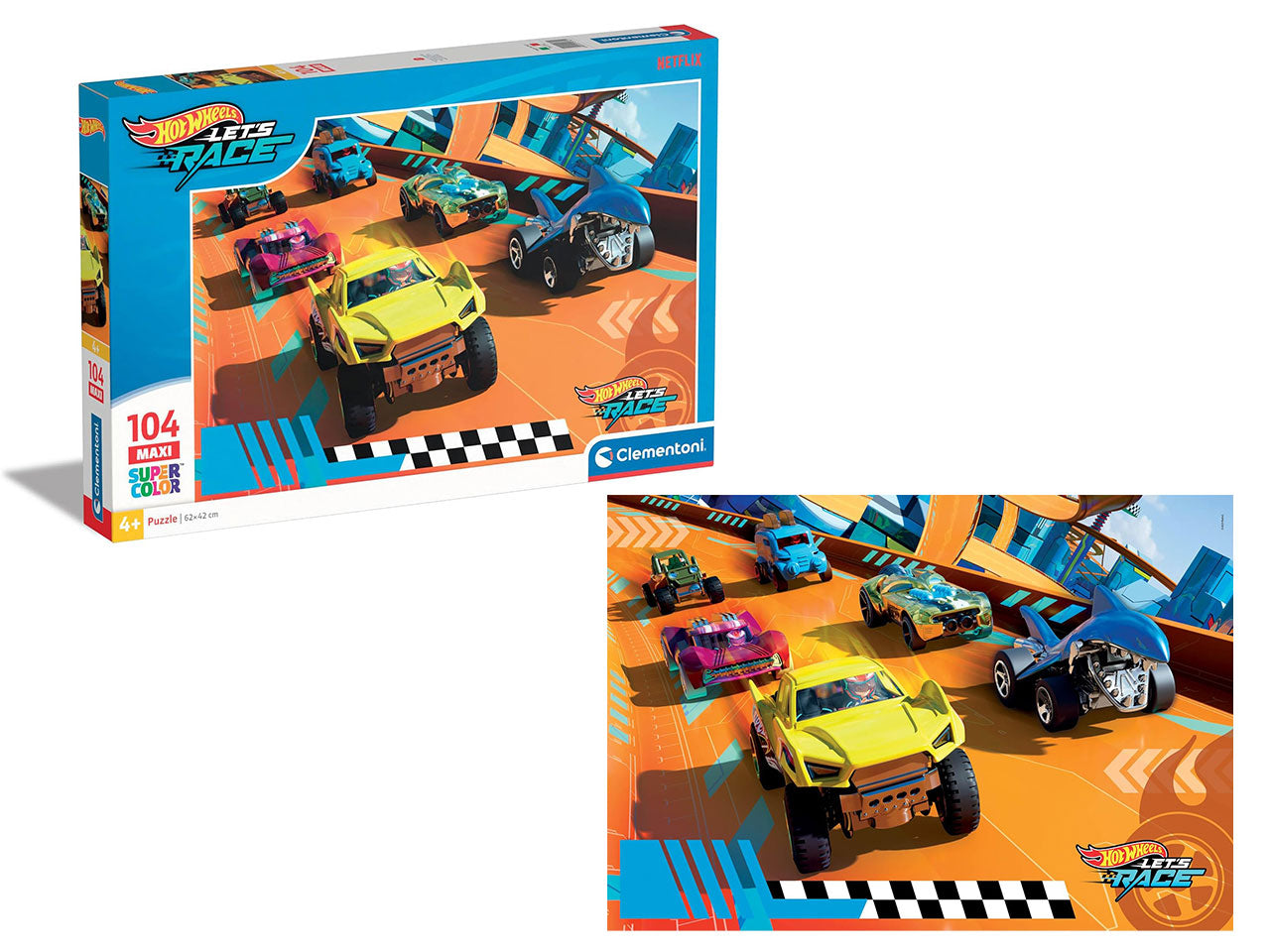 Puzzle da 104 pezzi  pezzi Maxi Hotwheels