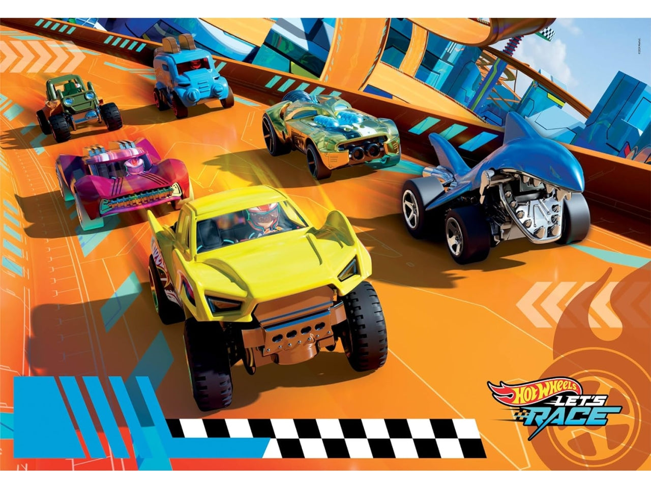 Puzzle da 104 pezzi  pezzi Maxi Hotwheels