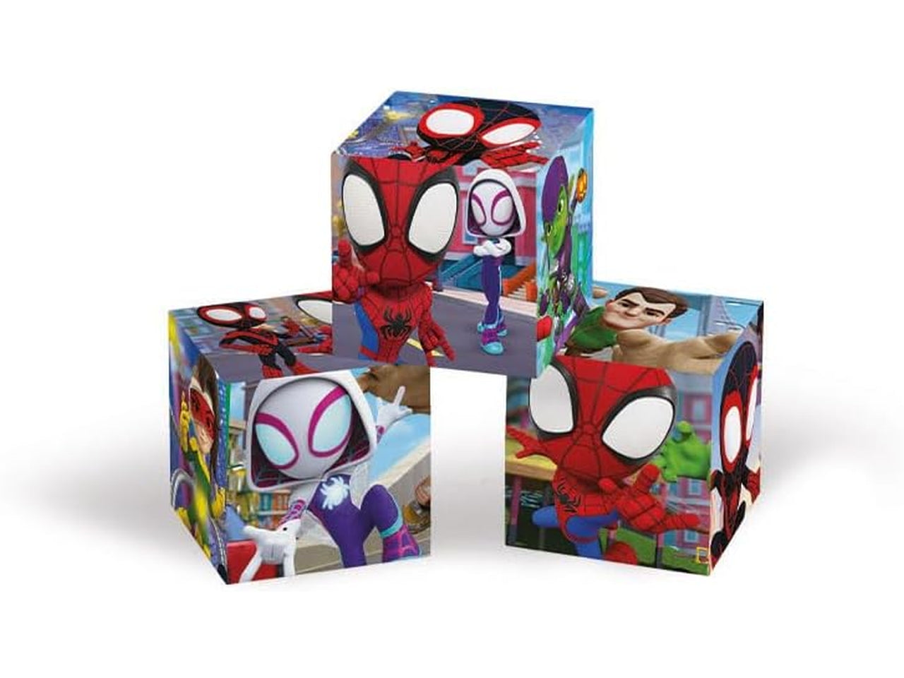 Puzzle 6 cubi Marvel Spidey And His Amazing Friends in cartone, 12x8 cm, 2+ anni, Made in Italy - Clementoni