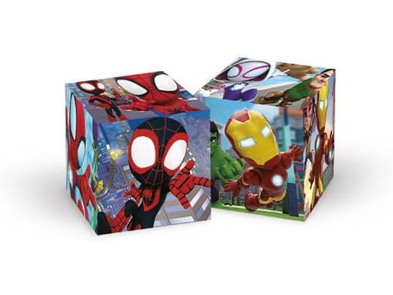 Puzzle 6 cubi Marvel Spidey And His Amazing Friends in cartone, 12x8 cm, 2+ anni, Made in Italy - Clementoni