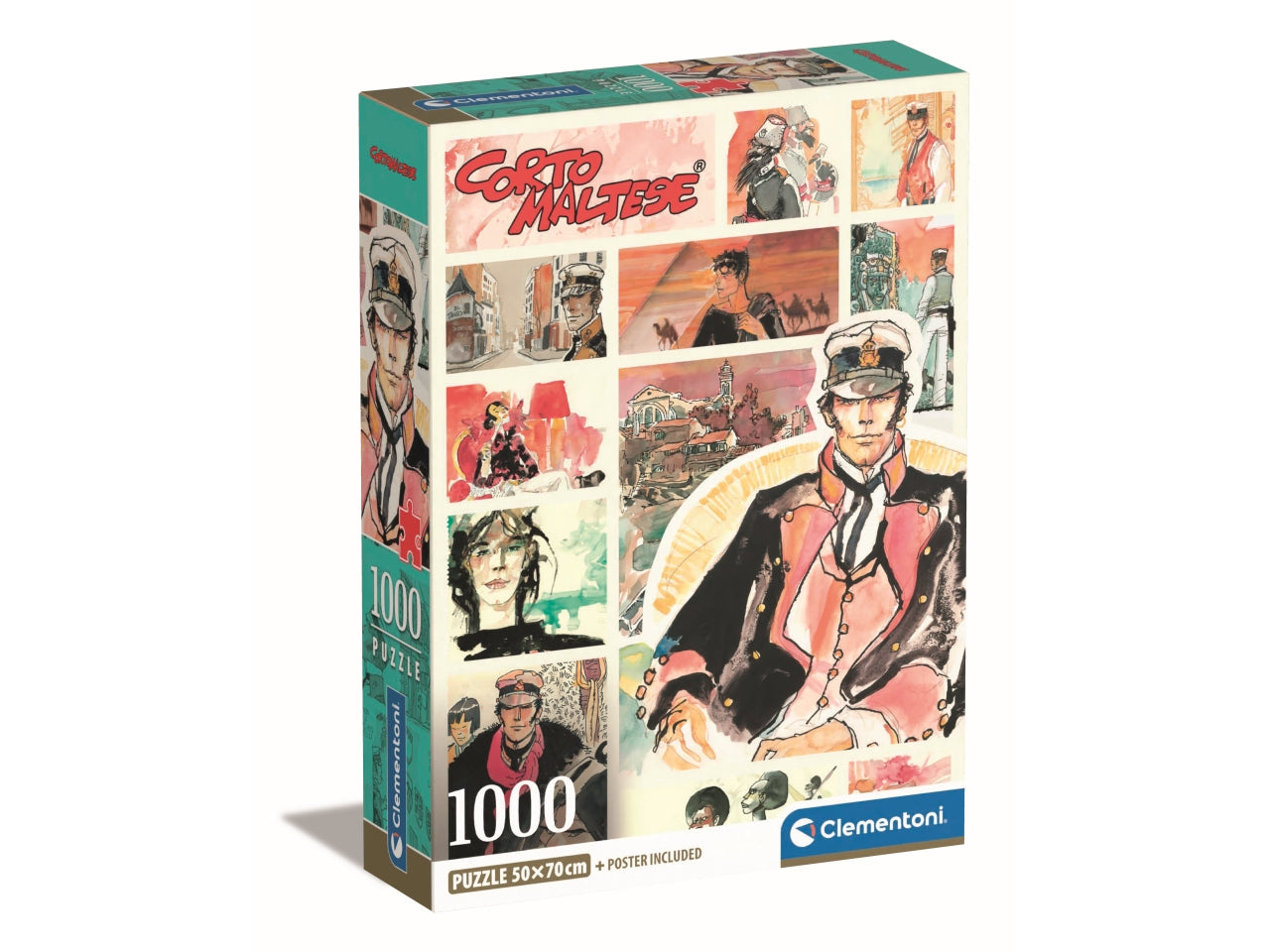 Puzzle 1000 pezzi Corto Maltese, 50x70 cm con poster incluso, 18+ anni, Made in Italy - Clementoni