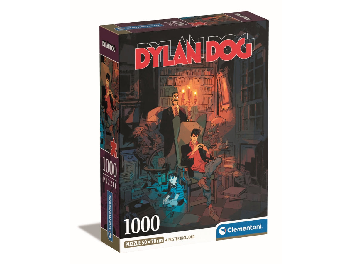 Puzzle 1000 pezzi fumetto Dylan Dog, 50x70 cm con poster incluso, 18+ anni, Made in Italy - Clementoni