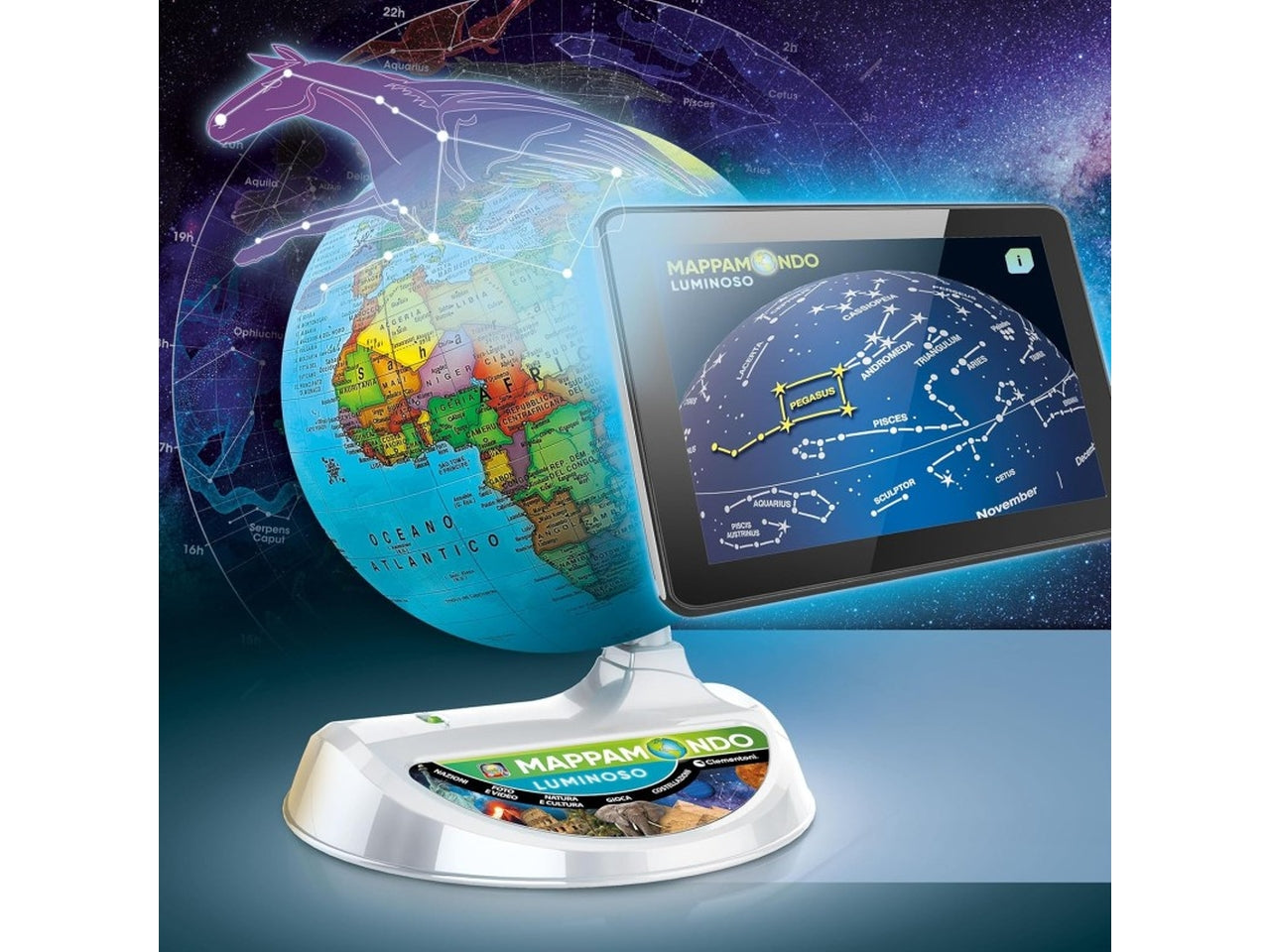 Light up globe with ar