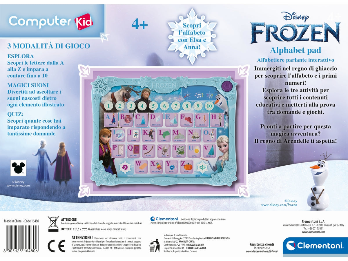 Pad Frozen Alphabet: Divertimento Educativo per Bambini dai 4 Anni - Clementoni $