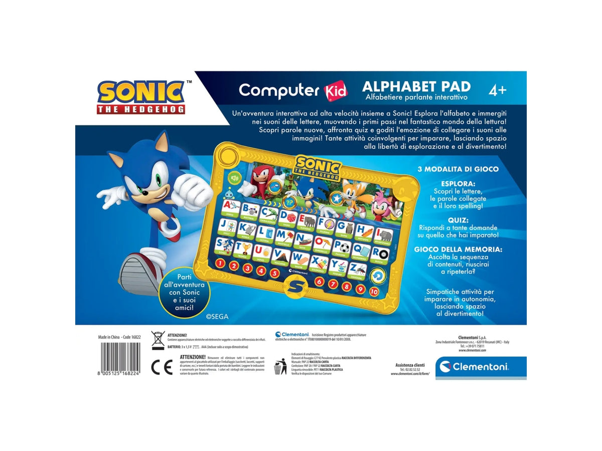 Ela Sonic Alphabet Pad Gioco Educativo - Clementoni $