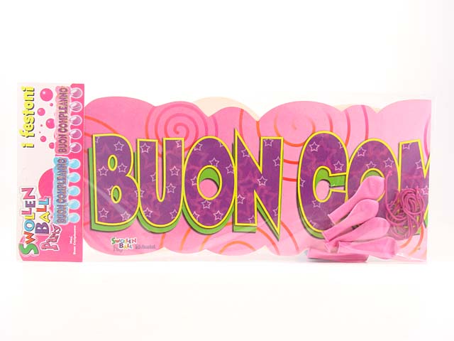 Festone nuvola b.compleanno rosa 368