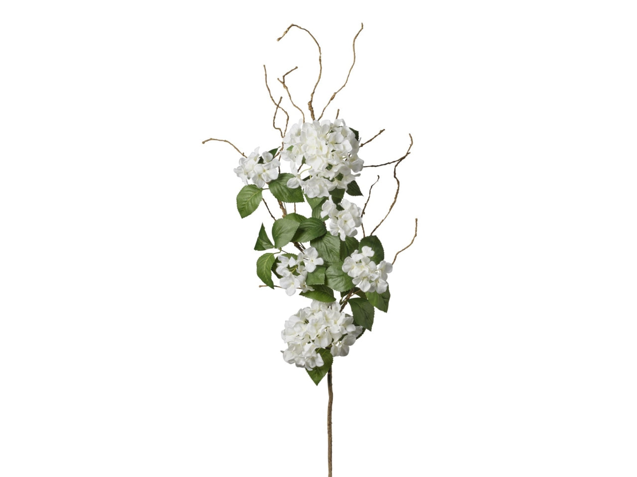 Ramo ortensie bianche con rametti 125cm
