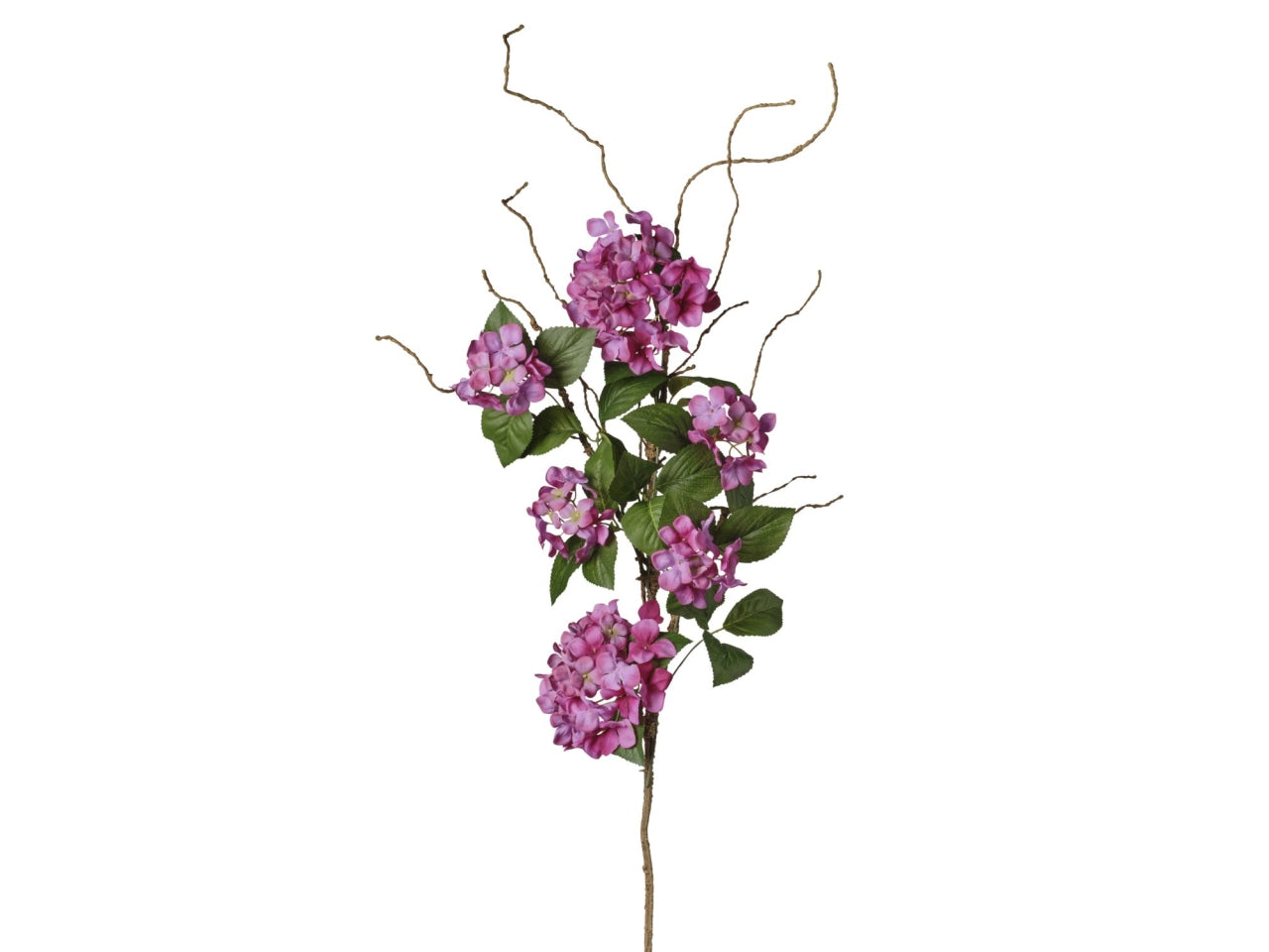 Ramo ortensie mauve con rametti 125cm
