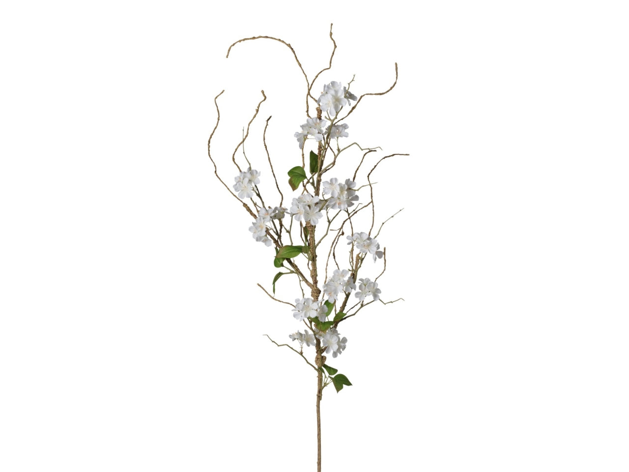 Ramo pesco fiori bianchi con rametti 130cm