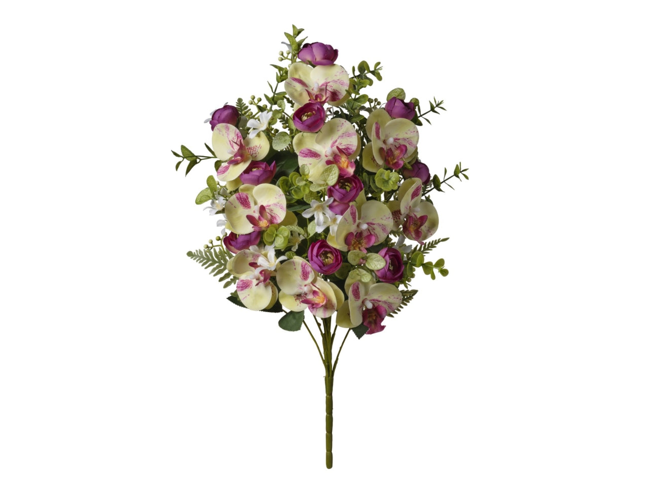 Mazzo frontale orchidee verde 54cm
