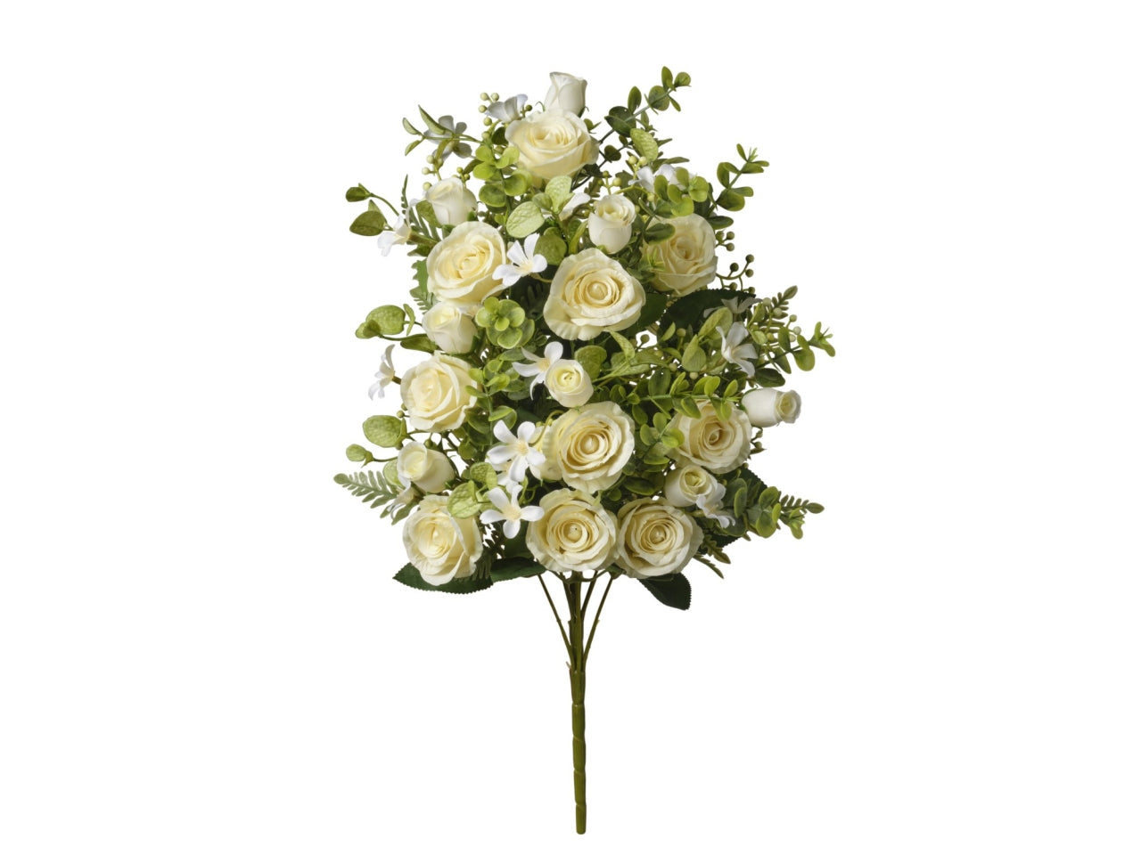 Mazzo frontale mini rose crema 54cm
