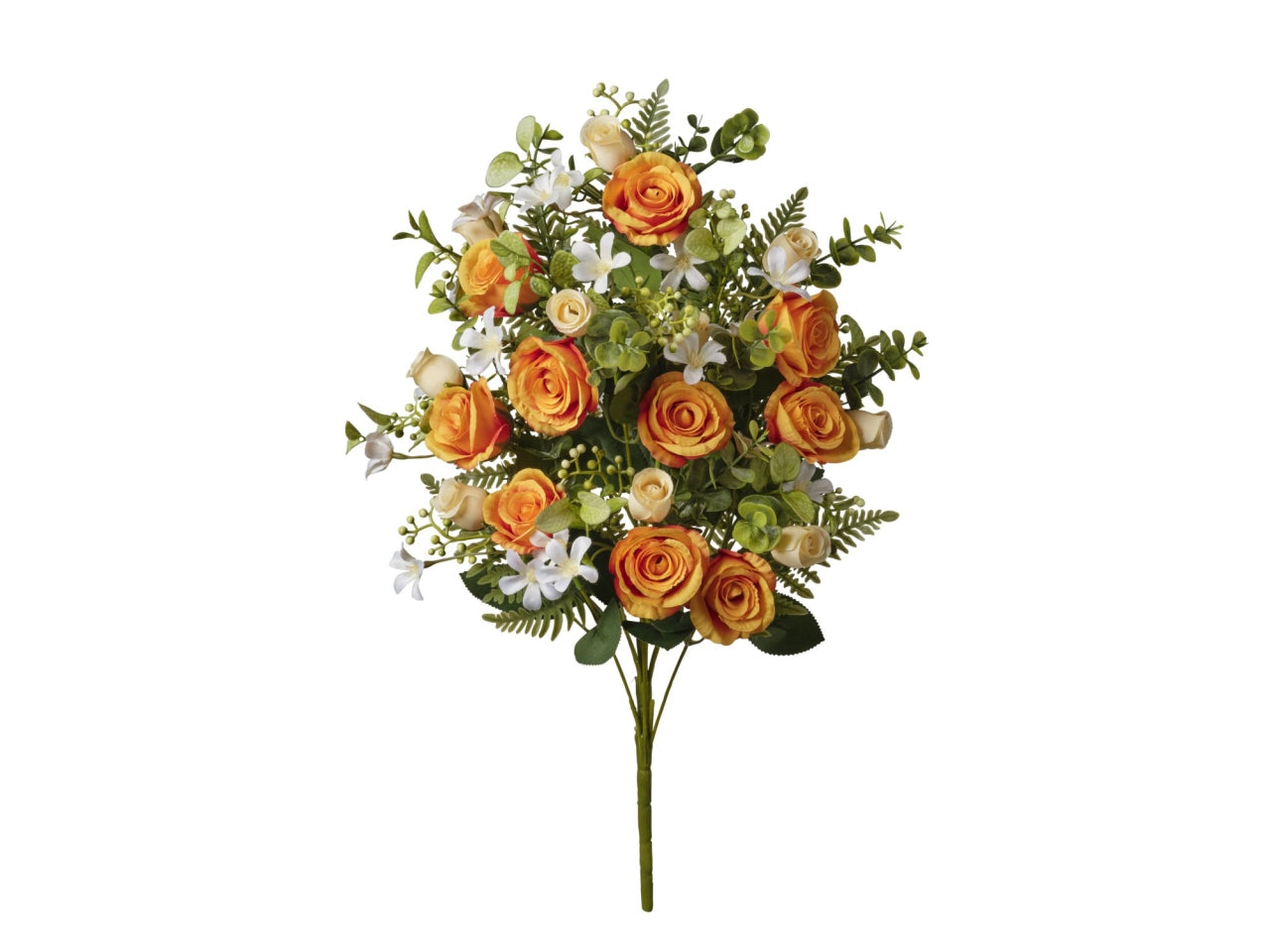 Mazzo frontale mini rose arancione 54cm