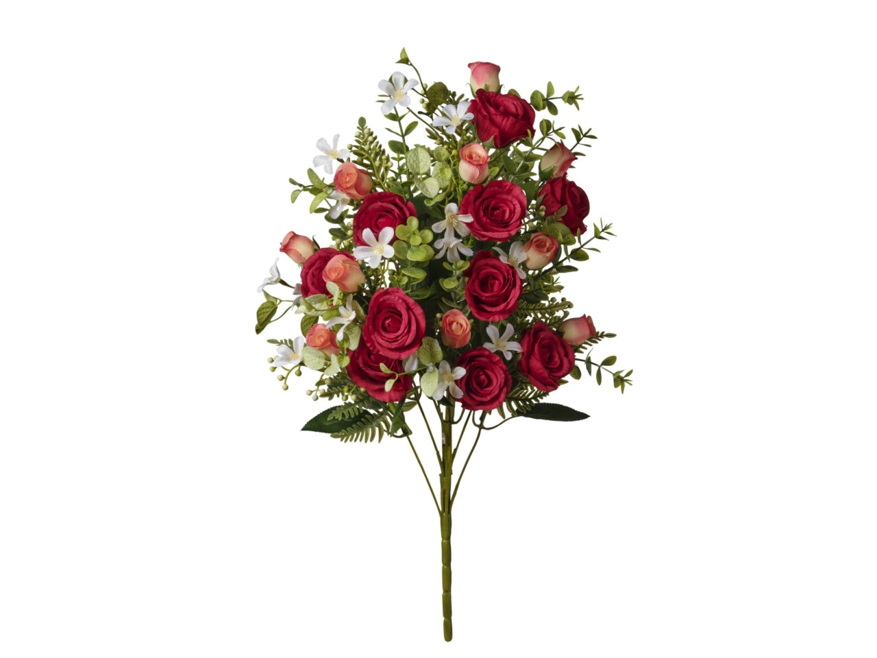 Mazzo frontale mini rose rosso 54cm