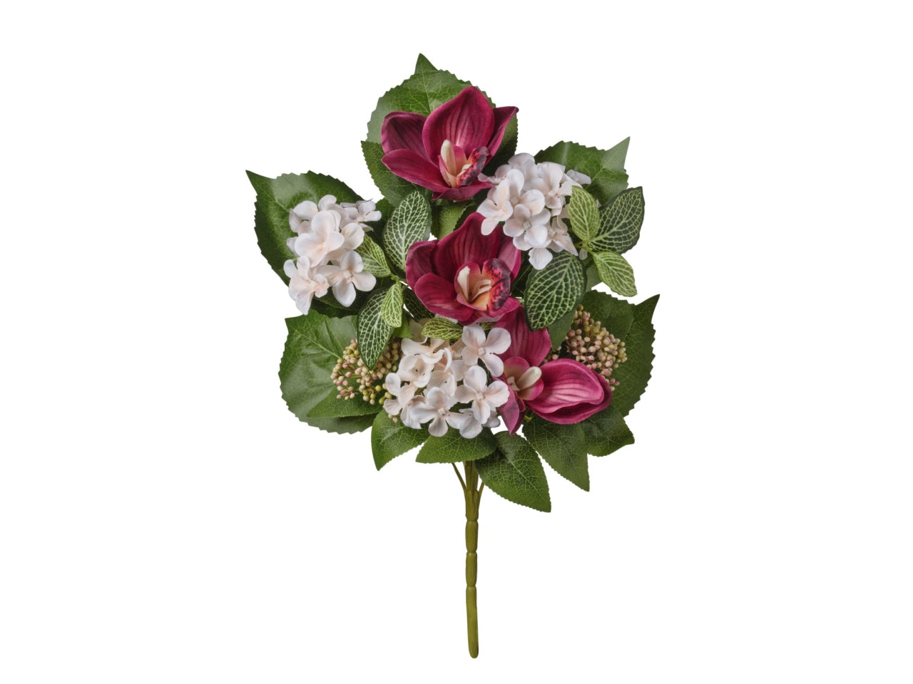 Mazzo frontale orchidee e ortensie beauty 45cm