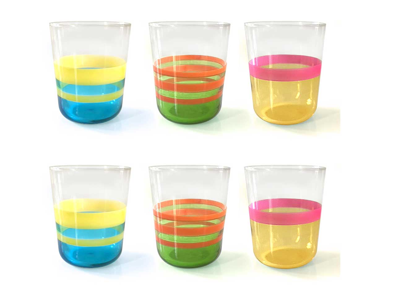 Bicchieri acqua in vetro Nuances  315cc, confezione da 3 pezzi - Cerve