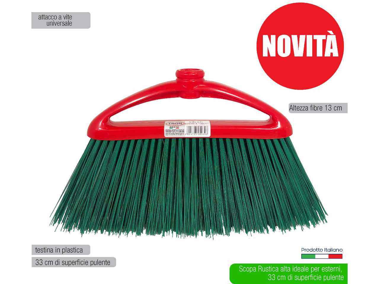 Scopa rustica alta per esterni 33cm sco5030a