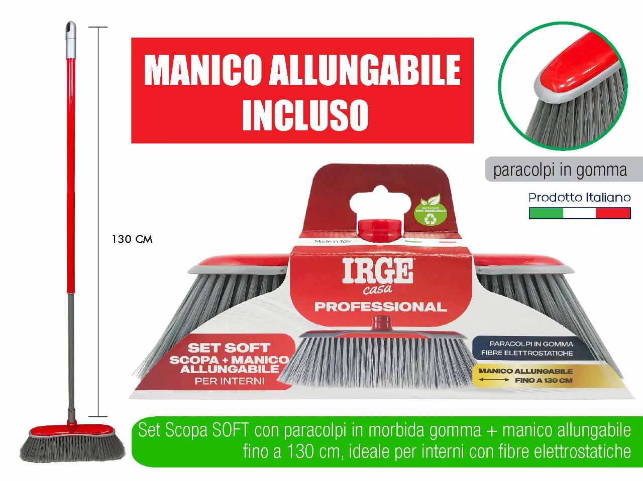 Scopa soft c/manico all.150cm set5031a