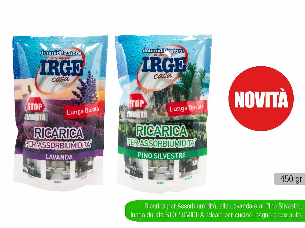 Irge ricarica per deumidificatore 450gr profumazioni assortiti