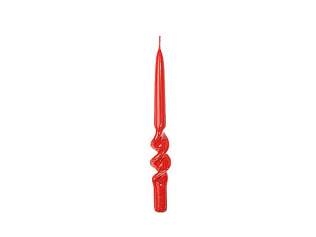 Candela spirale 25x2,2cm rosso lucido