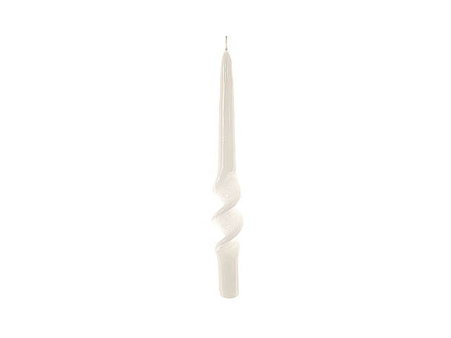 Candela spirale 25x2,2cm bianco lucido